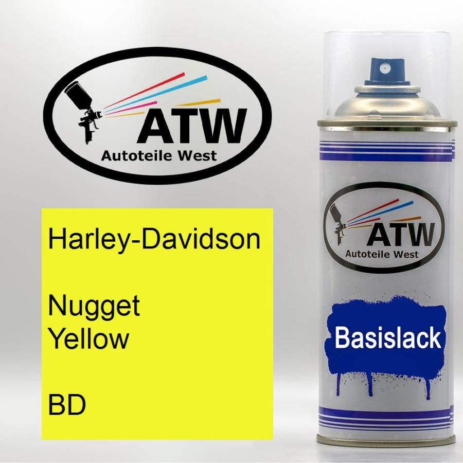 Harley-Davidson, Nugget Yellow, BD: 400ml Sprühdose, von ATW Autoteile West.